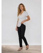 Top Turquesa à pois blanc