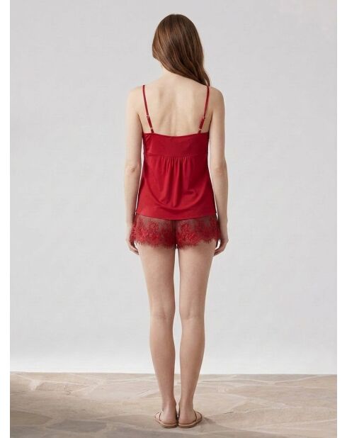 Top inserts en dentelle rouge