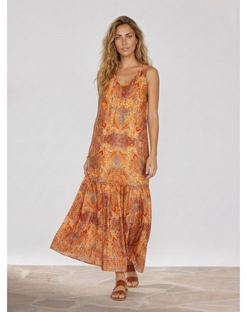 Sasha Papaye Maxikleid aus Seidenmix
