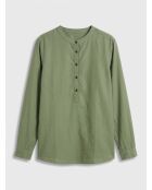 Blouse en Coton & Soie Cannes kaki