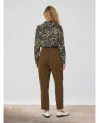 Pantalon carotte à pinces Collection Premium kaki