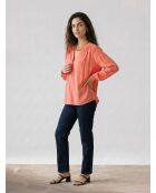 Blouse fluide manches longues rose saumon