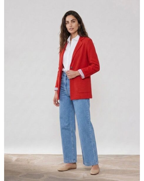 Chaqueta blazer roja en mezcla de lana para velero