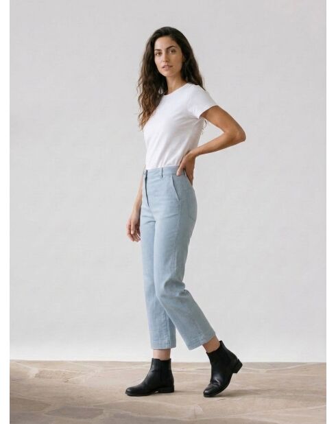 Lichtblauwe jeans met wijde pijpen Amy
