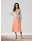 Hellbeige bedruckte Fluidbluse Gala