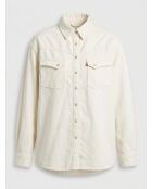 Dorsey XL Westernhemd aus ecrufarbener Baumwolle und Hanf