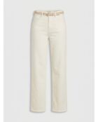 Weiße Jeans mit hohem Bund und weitem Bein