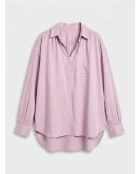 Blouse en Popeline col polo violet clair