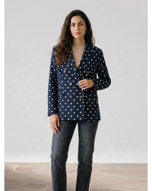Giacca fluida Bloom blu/bianca