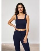 Jeanne marineblaues Crop-Top