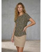 T-shirt Jungle con stampa kaki/multicolore