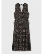 Josepha grau/orangefarbenes Kleid mit Wellenmuster