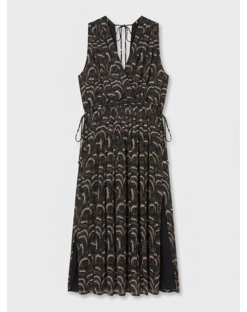 Vestido Josepha con estampado ondulado gris/naranja