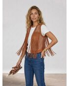 Sienna Lederjacke mit Fransen