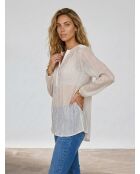 Weiße transparente Wegerichbluse