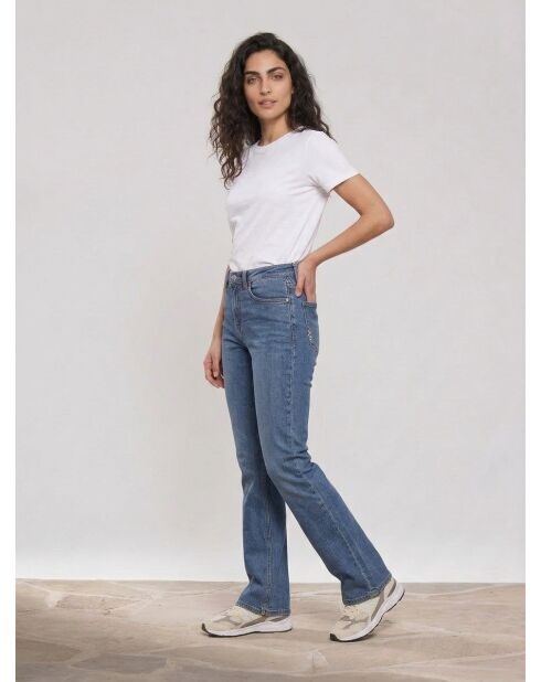 Mittelblaue Charm-Flare-Jeans mit hoher Taille