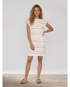 Kurzes Marinière-Kleid aus Baumwolle in Ecru