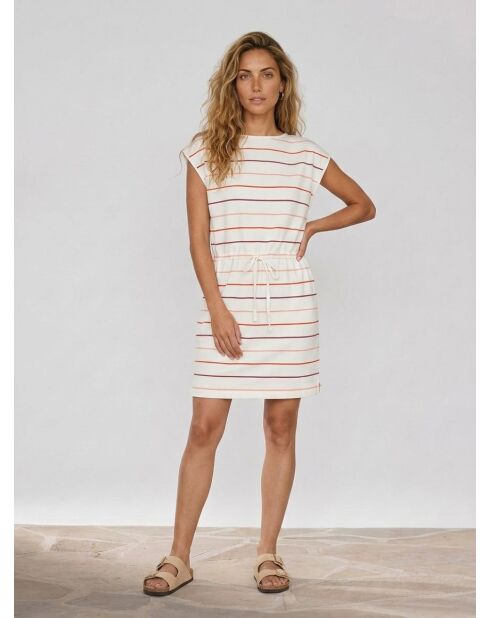 Vestido corto Marinière de algodón crudo