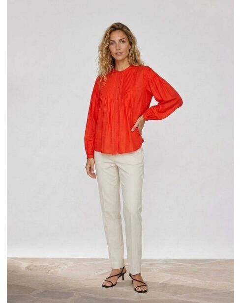 Blusa rossa plissettata Gado