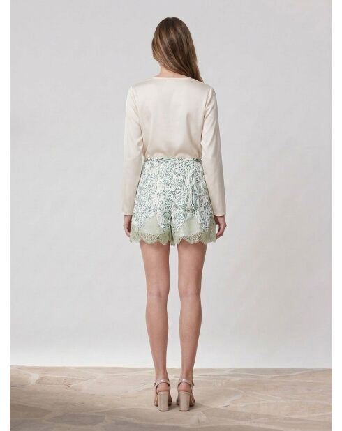 Shorts de seda estampados