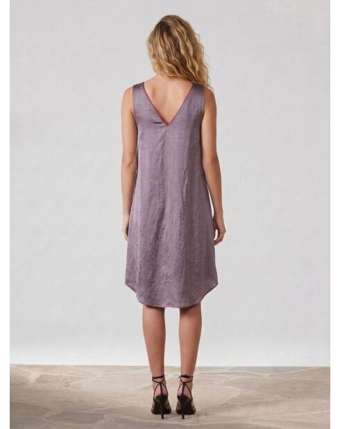 Saida lilafarbenes Kleid aus Leinenmischung