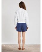 Short 100% Lin Elastique bleu moyen