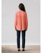 Blouse fluide manches longues rose saumon