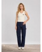 Crop-Top Tank Smile aus 100% Bio-Baumwolle ecru