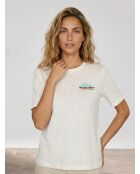 Weißes T-Shirt aus 100% Leinen