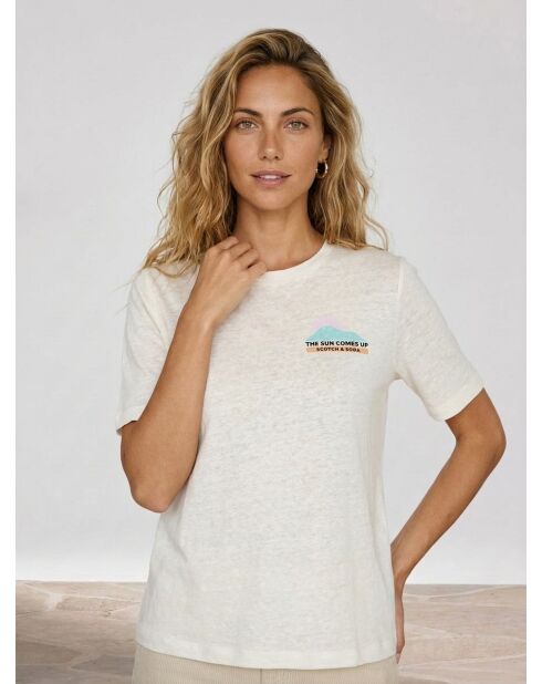 Wit T-shirt van 100% linnen