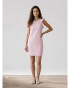 Rosa/weiß gestreiftes gerades kurzes Kleid