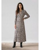 Riagan schwarzes bedrucktes Kleid