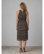Josepha grau/orangefarbenes Kleid mit Wellenmuster