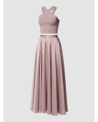 Jupe en satin fluide parme