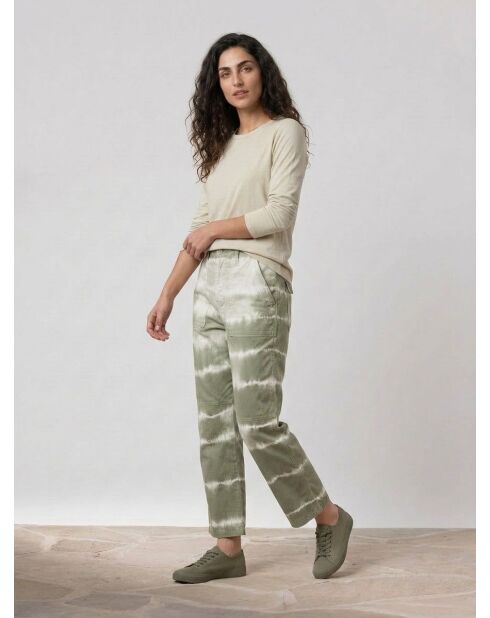 Cargohose aus Gabardine Stretch Tanker Tye & Dye Safari/Ecru