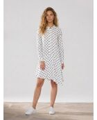 Robe Raipur asymétrique à pois blanche