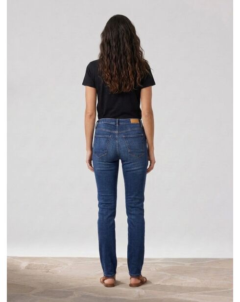 Slim Jeans aus Baumwollcanvas in Rohblau