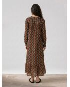 Burgunderfarbenes Kleid Marcia aus Seidenmix