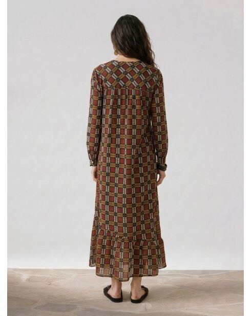 Burgunderfarbenes Kleid Marcia aus Seidenmix