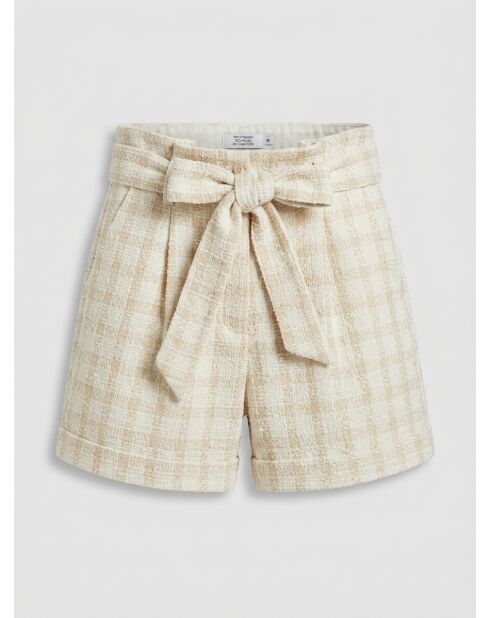 Pantaloncini Mercy in tweed ecru