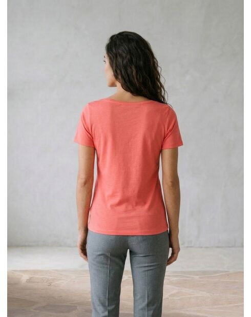 Fel oranje T-shirt met basislogo