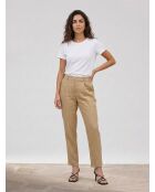 Beigefarbene Hose Philou aus Leinenmischung