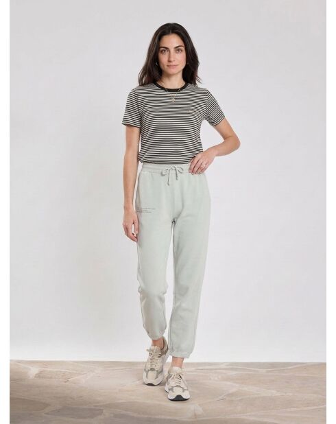 Zwart/wit gestreept katoenen t-shirt