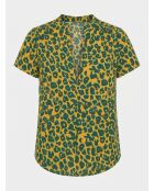 T-Shirt imprimé léopard jaune/vert