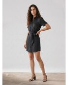 Kurzes Hemdkleid Ludivine mit schwarzem Satineffekt