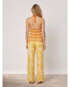 Orangefarbenes Tanktop mit Lochmuster Eggie