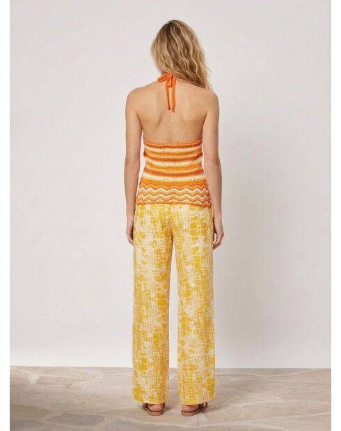 Orangefarbenes Tanktop mit Lochmuster Eggie