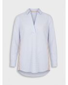 Blouse Popelin rayée bleue