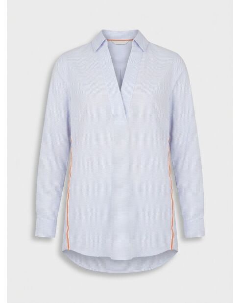 Blouse Popelin rayée bleue