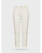 Weiße bestickte Pomme-Jeans